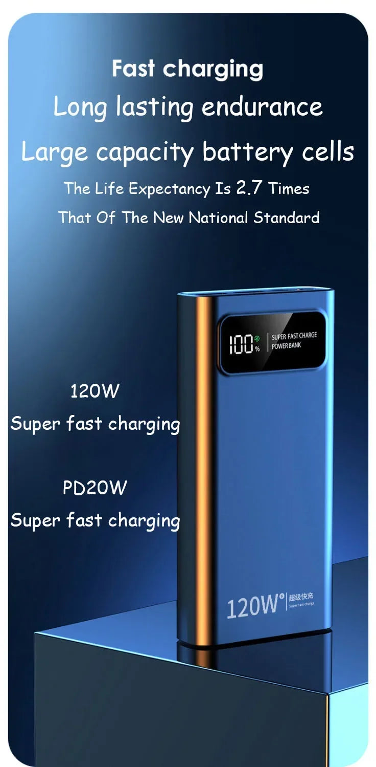 Xiaomi 120W PowerBank Super Fast Charging 200000mAh Large Capacity Portable Emergency Battery Supply Mobile Power For IPhone New