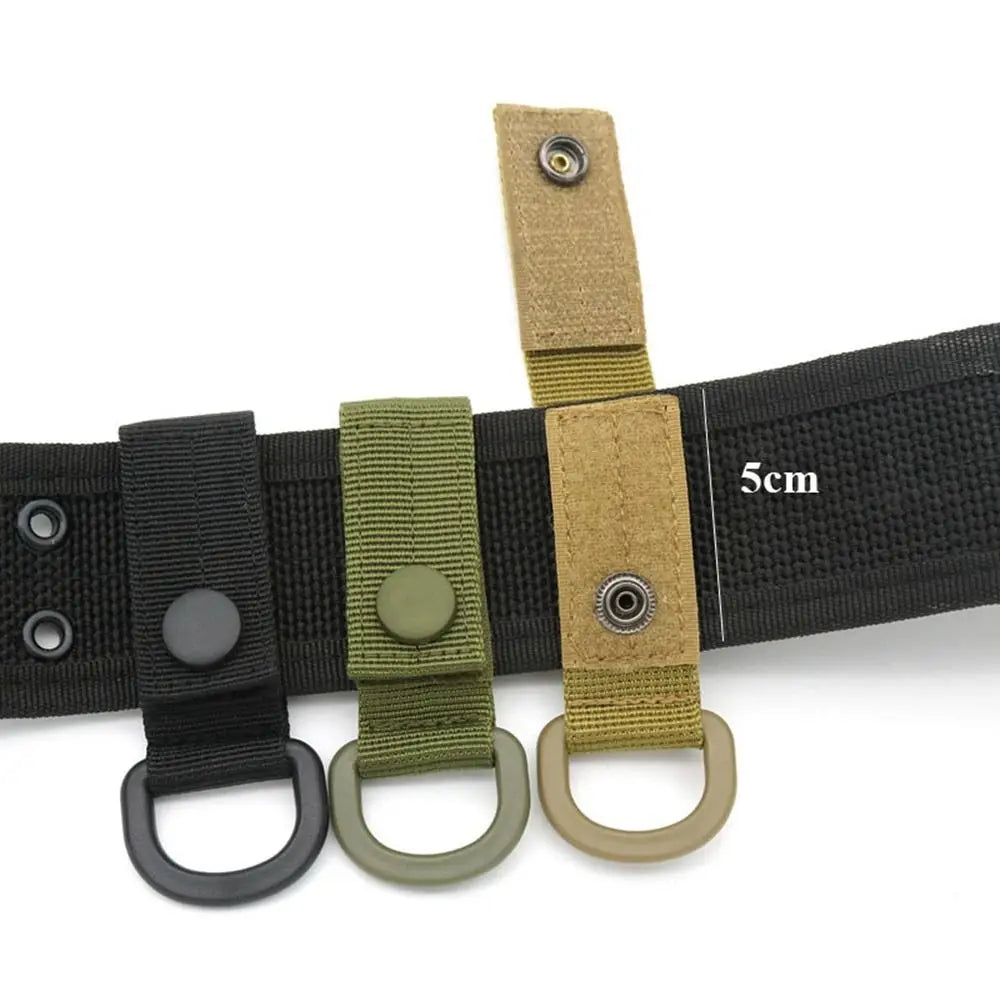 1pc Outdoor Tools Hiking Nylon Molle Ribbon Webbing D Buckle Key Hook Clip Climbing Carabiner