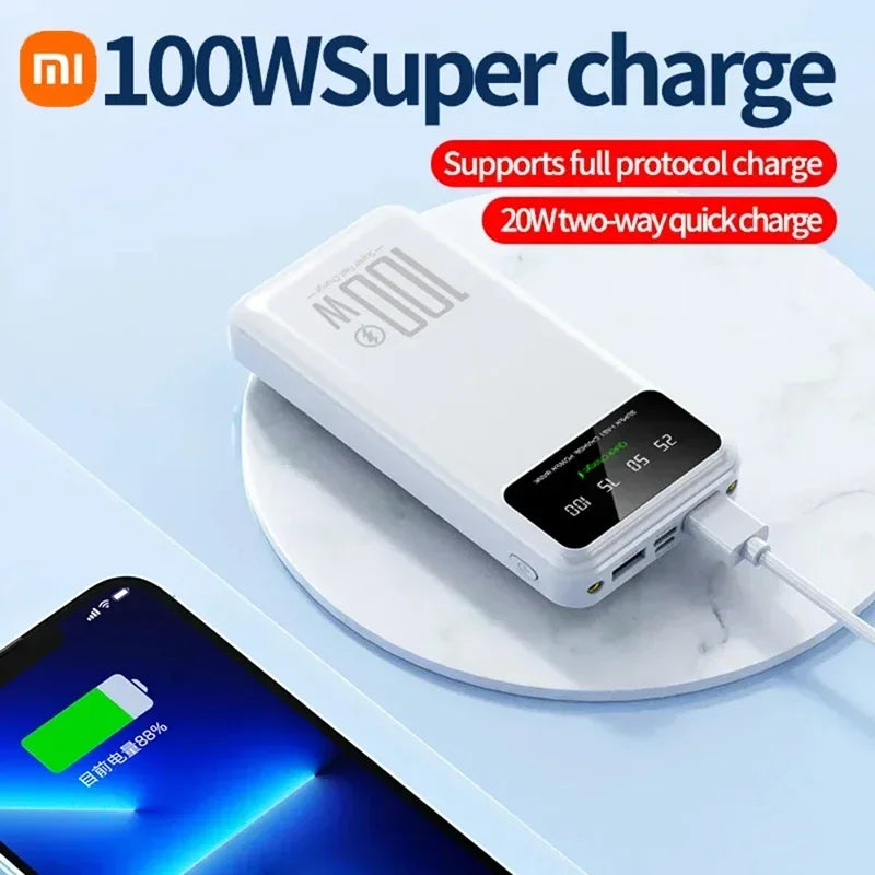 Xiaomi PowerBank 50000mAh High Capacity 100W Fast Charging Portable Charger emergercy Battery supply Powerbank for iPhone Huawei