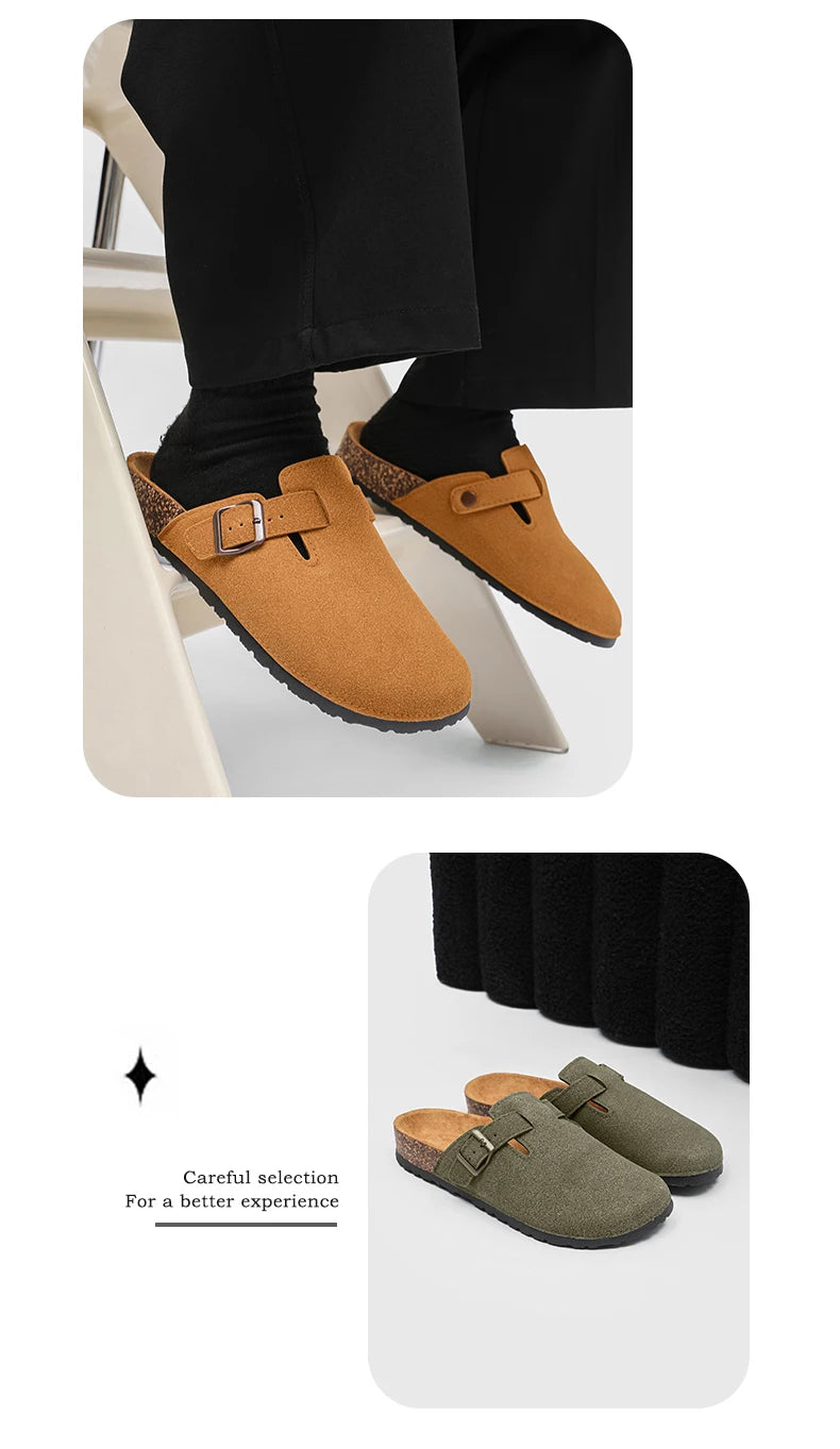 2025 Men Mules Shoe with Arch Support Unisex Classic Beach Birkenstok Mens Shoes Men's Suede Sandals Retro Cork Clogs