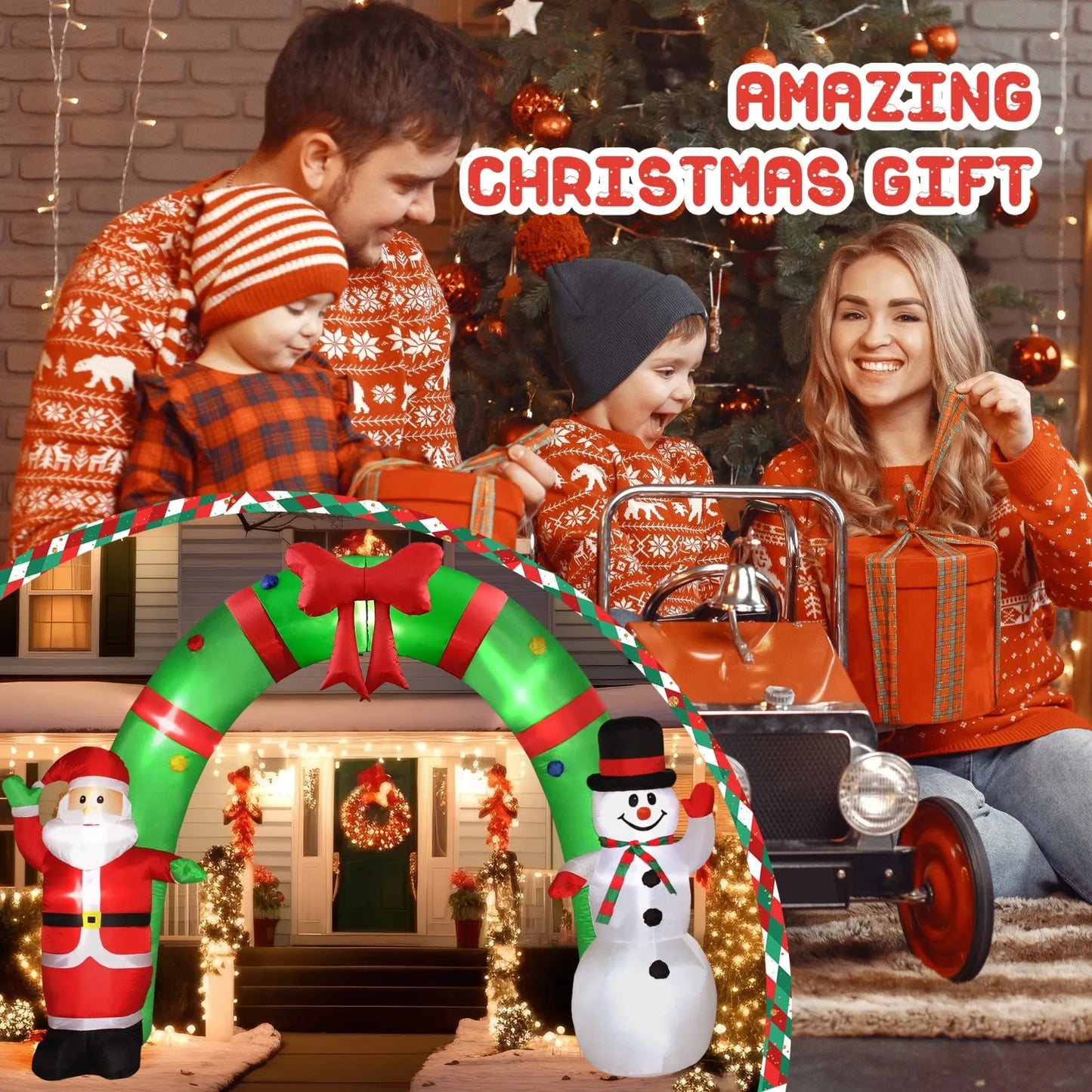 2024 New Christmas Courtyard Decoration Santa Claus Inflatable Mold Garden Decoration Holiday Decorations