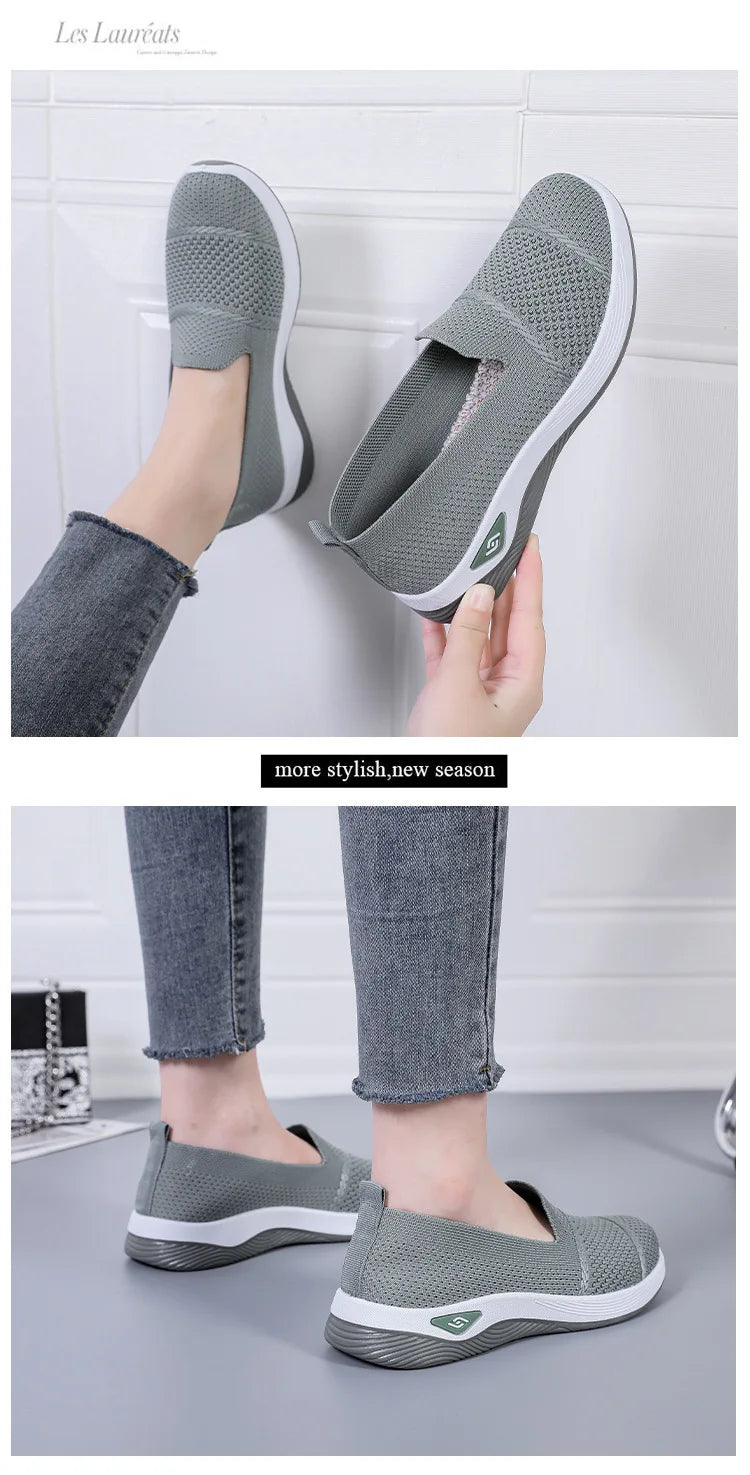 Women Work Shoes Comfortable for Work Spring Autumn Women Mesh Breathable Casual Slip on Platform Shoes Sneakers Women 36-41