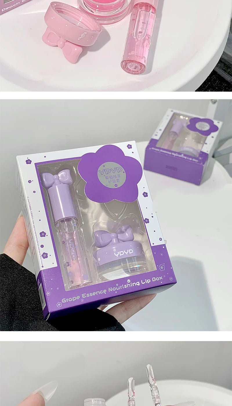 YPYP Zhencui Lip Care Set Moisturizing Water Light Jelly Day and Night Thick Apply Female Lip Balm 3.8g+2.8ml