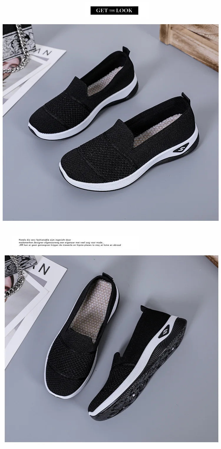 Women Work Shoes Comfortable for Work Spring Autumn Women Mesh Breathable Casual Slip on Platform Shoes Sneakers Women 36-41
