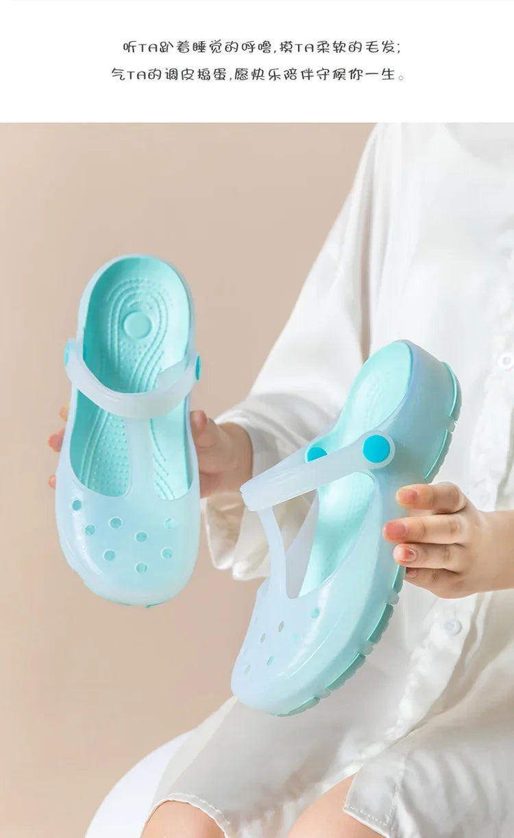 2025 Summer Hot Sale Women's Sandals Non Slip Soft Soled Jelly Daily Slip-on Clogs Casual Shoes Fashion Printing Beach Slippers