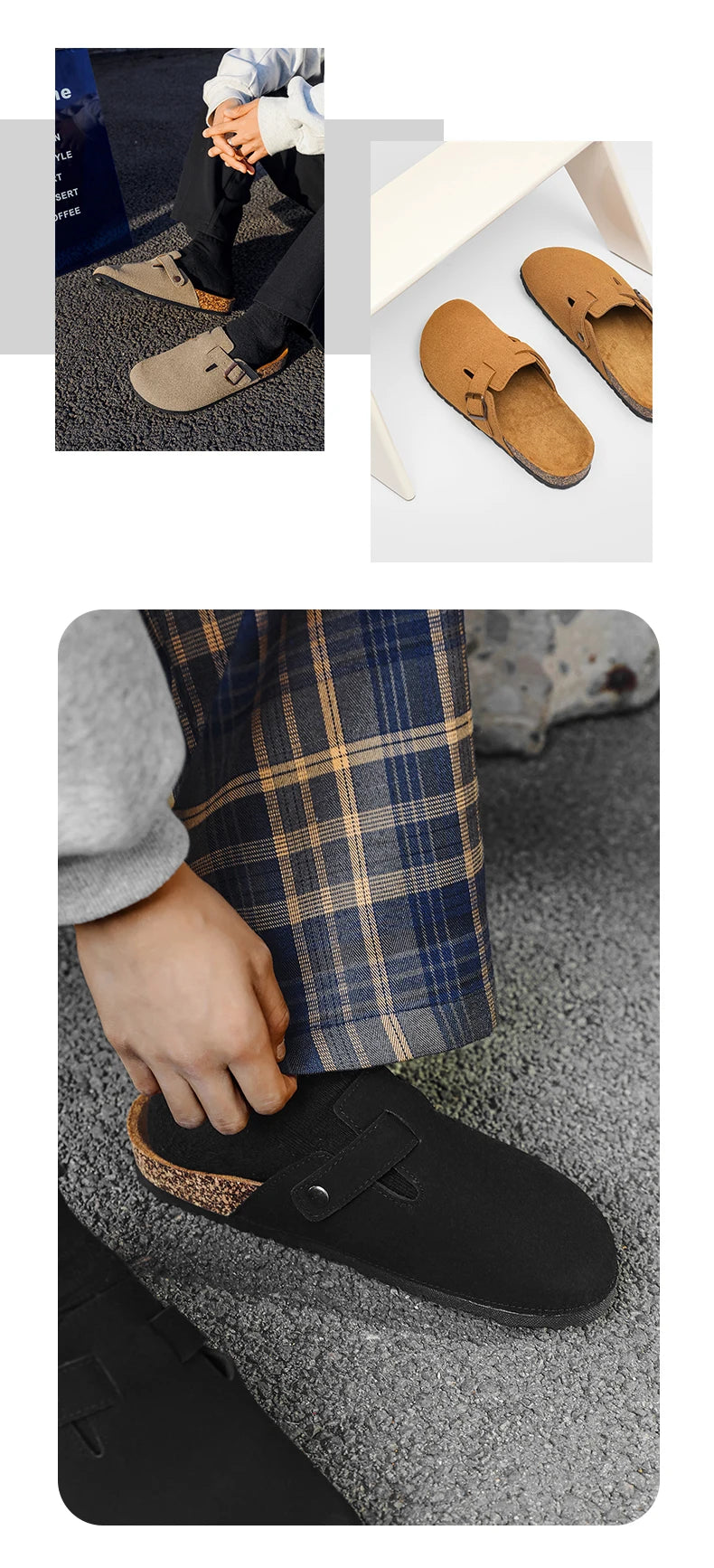 2025 Men Mules Shoe with Arch Support Unisex Classic Beach Birkenstok Mens Shoes Men's Suede Sandals Retro Cork Clogs