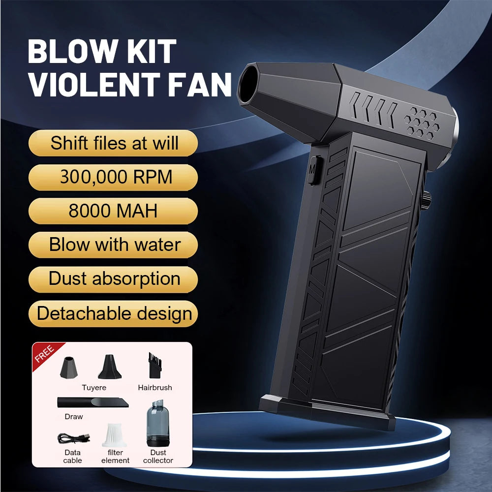 X9 Turbo Jet Blower 300000RPM Powerful Air Blower Brushless Motor Turbo Fan Wind Speed 58m/s 8000mAh Souffleur Air Puissant Tool