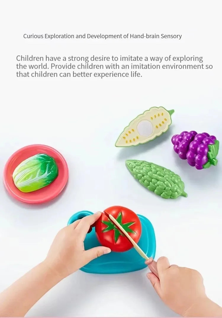 25 PCs Set DIY Fruit Cutting Music Toy Simulation Vegetable Fruit and Vegetable Children's Toy Girl Boy Kitchen Food Set
