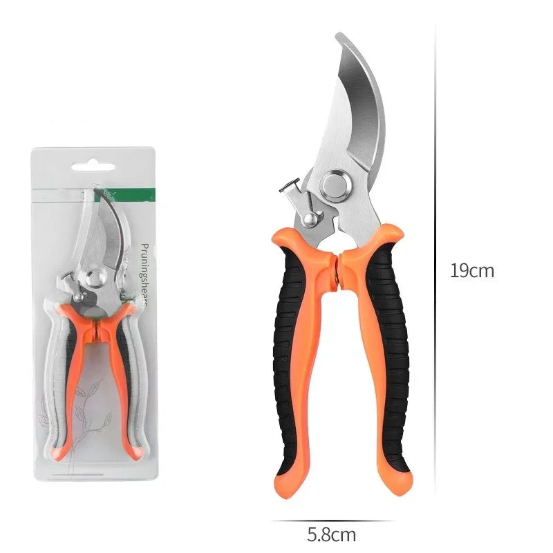 1Pcs Stainless Steel Pruning Shear Fruit-picking Scissors Labor Saving Gardening Plant Sharp Branch Pruners Protection