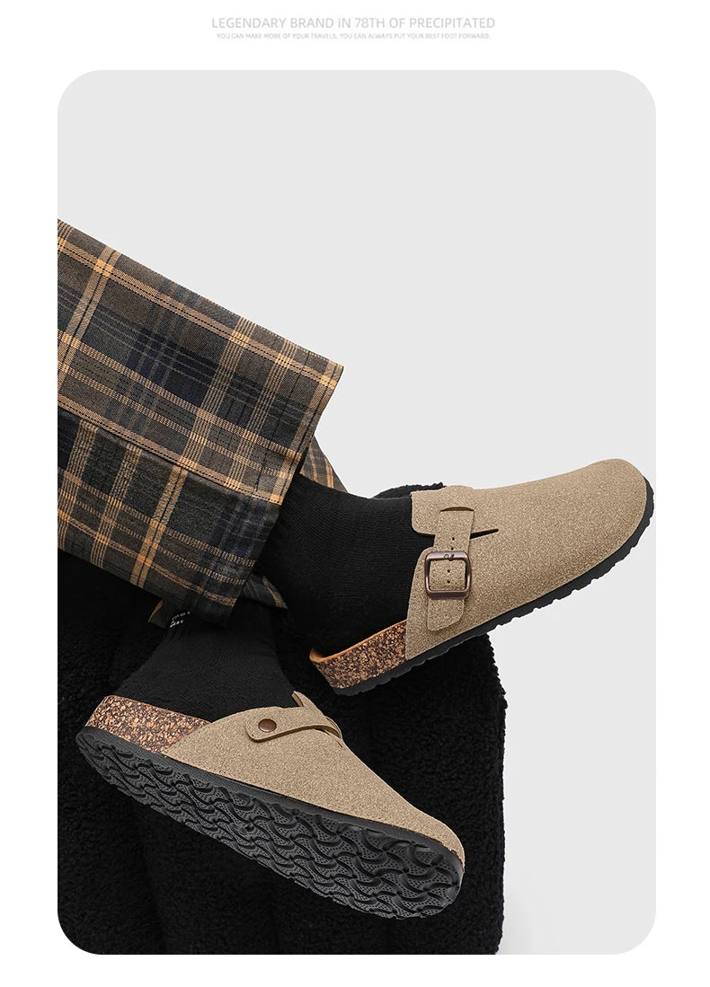 2025 Men Mules Shoe with Arch Support Unisex Classic Beach Birkenstok Mens Shoes Men's Suede Sandals Retro Cork Clogs
