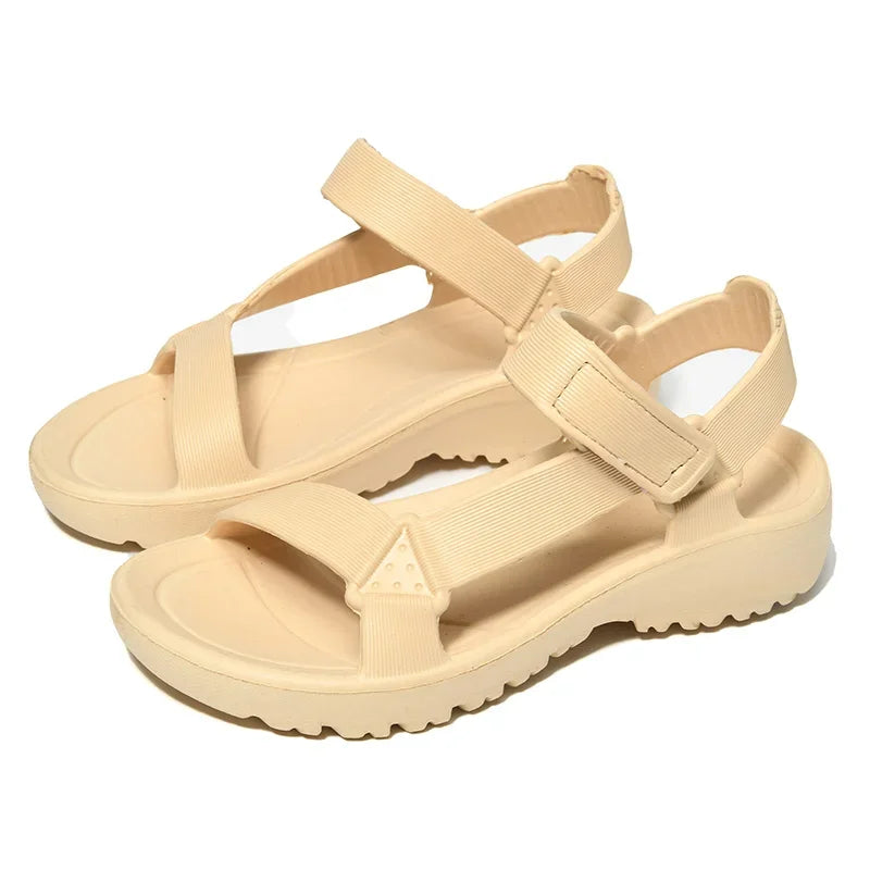 Womens Sandals Summer Trend Anti-slip Wear-resistant Lightweight EVA Flat Sandals for Women Outdoor Beach Shoes for Women