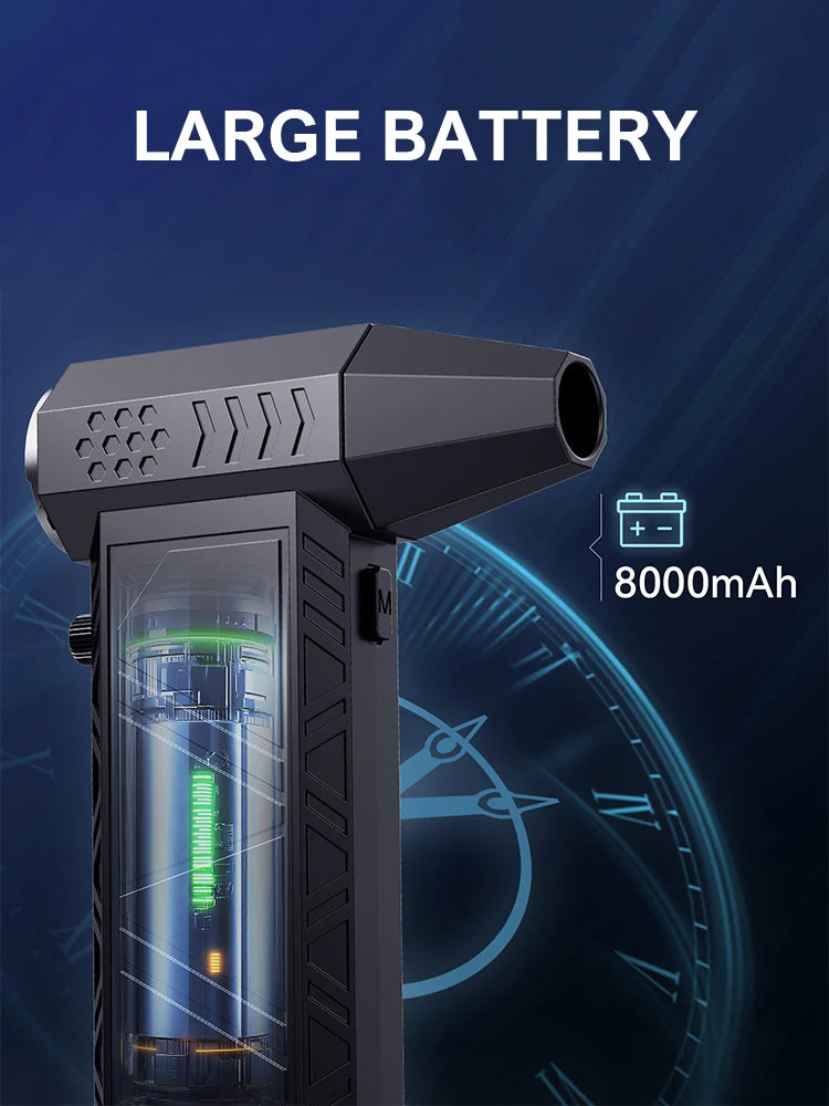 X9 Turbo Jet Blower 300000RPM Powerful Air Blower Brushless Motor Turbo Fan Wind Speed 58m/s 8000mAh Souffleur Air Puissant Tool