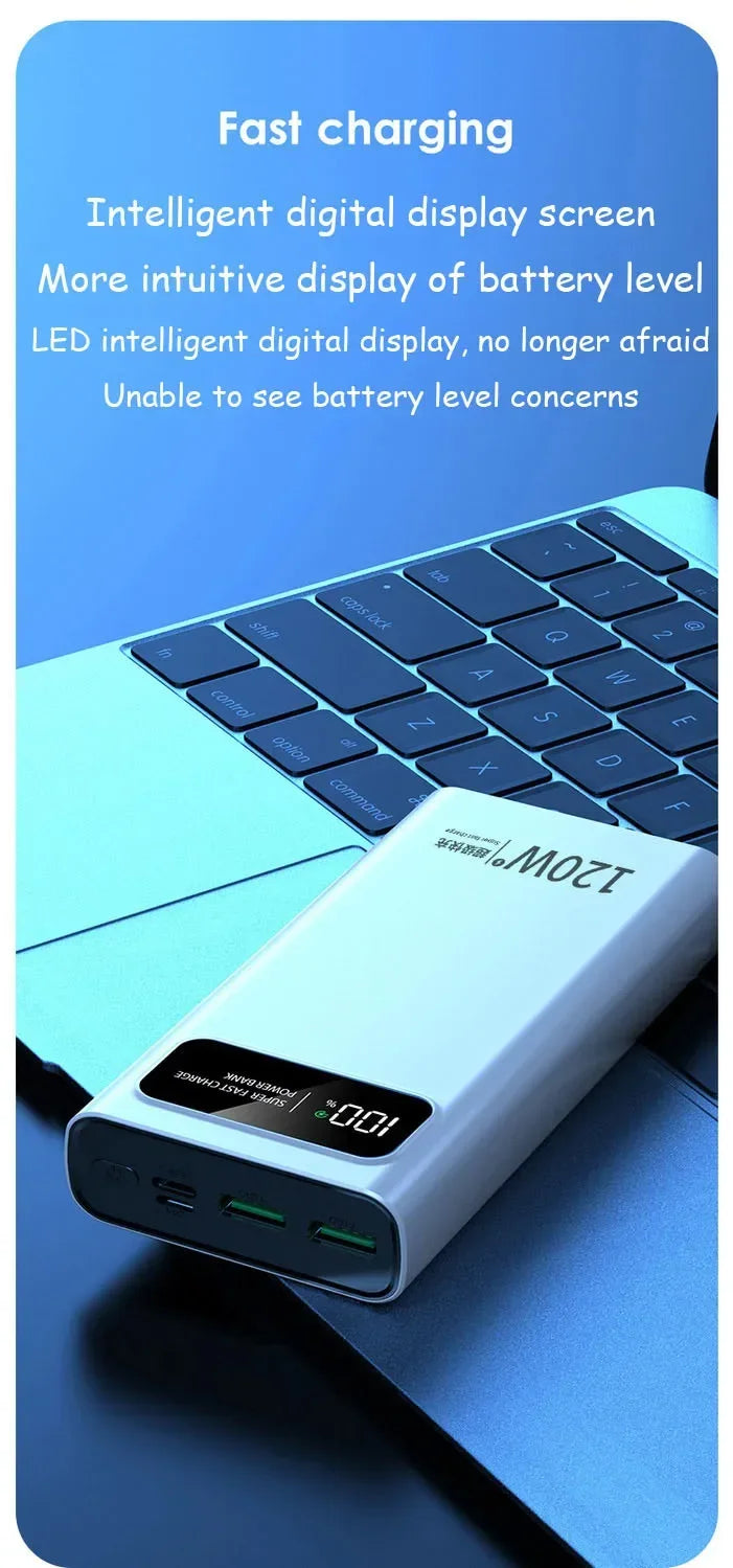 Xiaomi 120W PowerBank Super Fast Charging 200000mAh Large Capacity Portable Emergency Battery Supply Mobile Power For IPhone New