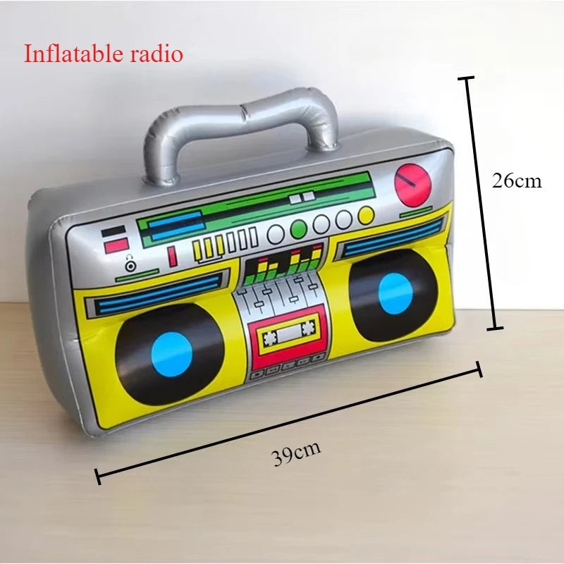 2 Pcs Set Of 90s Inflatable Radio Toys, Party Decorations, Phone Shaped Balloon Toys Hip-Hop Themed Disco Birthday Party Props