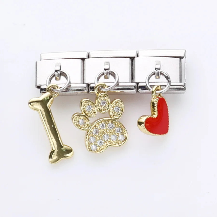 2025 New Women's Jewelry Fashion DIY Italian Charm 9MM Stainless Steel Module Women's Bracelet Pendant Jewelry Gift
