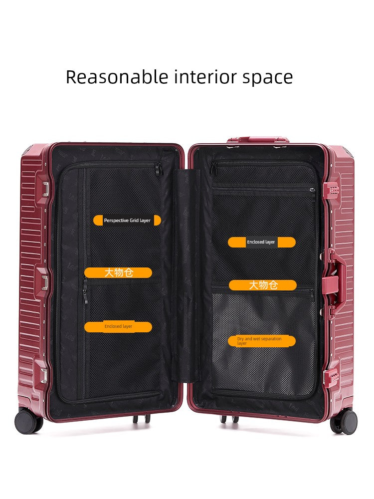Lee Large Capacity 24-Inch Aluminum Frame Student Luggage
