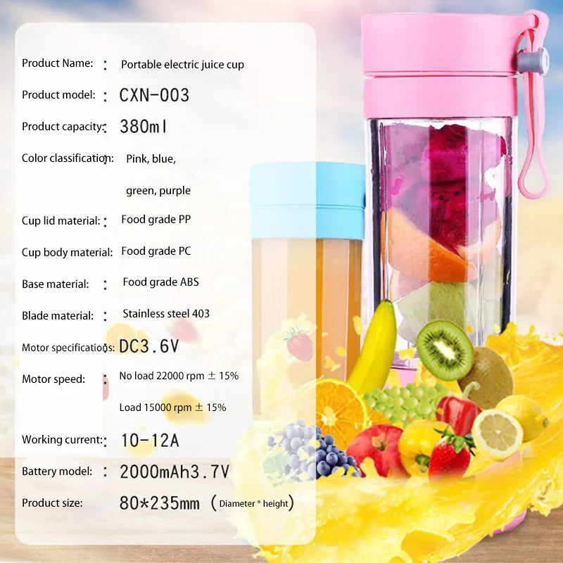 Xiaomi Electric Fruit Juicer Portable Handheld Usb Charging Personal Fresh Milk Smoothie Maker Mixer Cup For Home Picnic Office