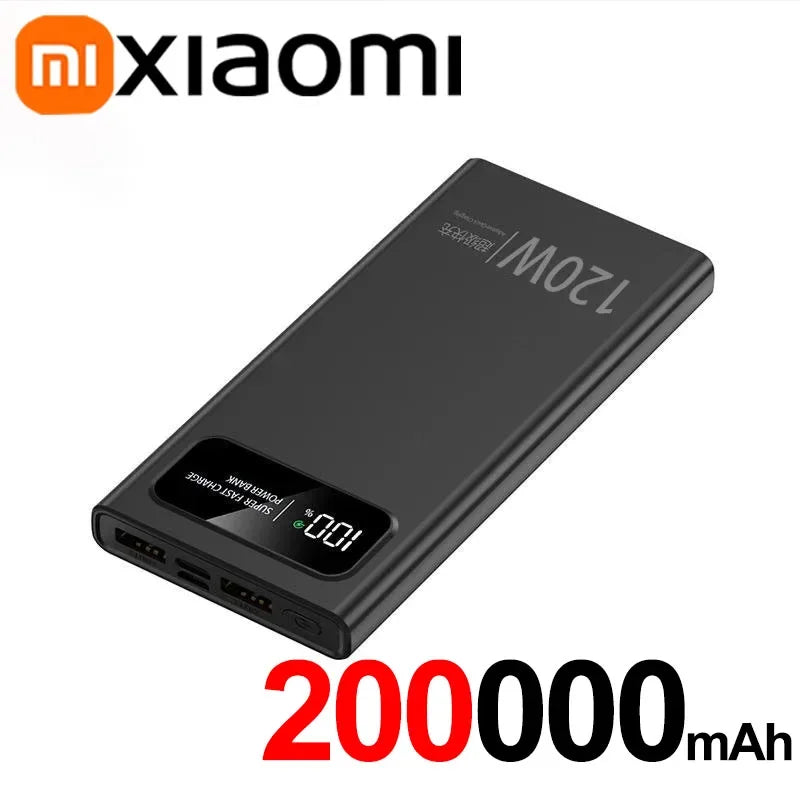 Xiaomi 120W PowerBank Super Fast Charging 200000mAh Large Capacity Portable Emergency Battery Supply Mobile Power For IPhone New