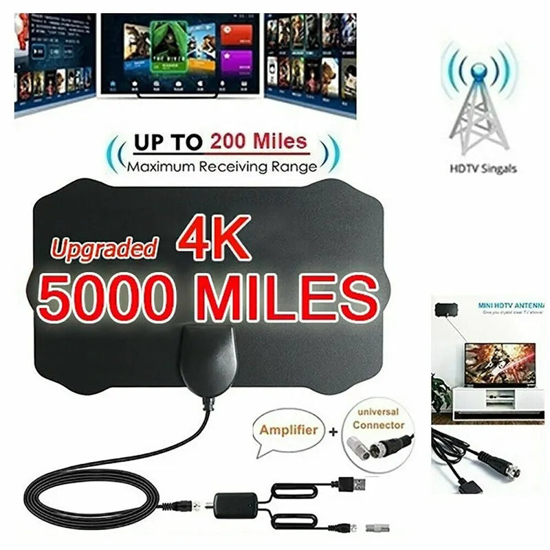 2024 New 4K 8K Indoor Digital TV Antenna HD HDTV Antena DVB-T/T2 DVBT2 Cable TV Antena 5000Miles UHF VHF DTV Tv Antennas Aerial