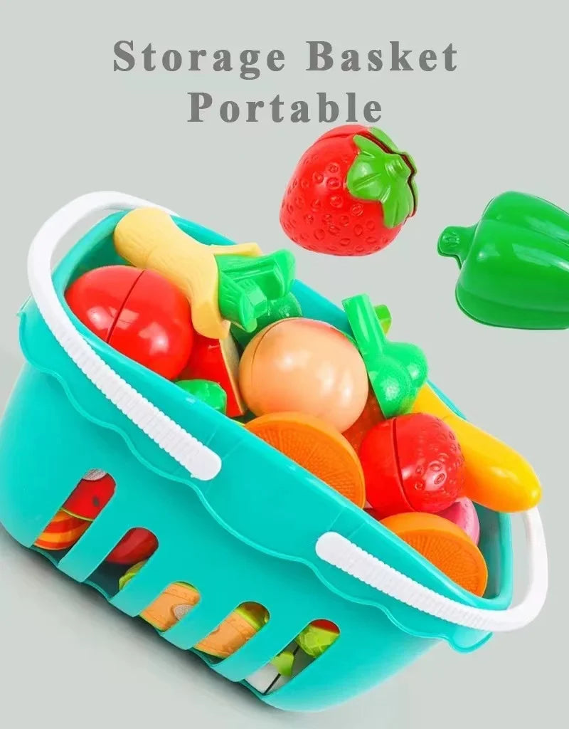 25 PCs Set DIY Fruit Cutting Music Toy Simulation Vegetable Fruit and Vegetable Children's Toy Girl Boy Kitchen Food Set