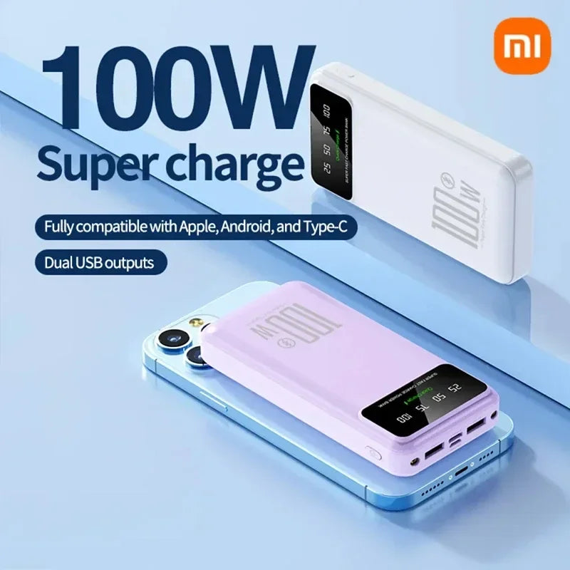 Xiaomi PowerBank 50000mAh High Capacity 100W Fast Charging Portable Charger emergercy Battery supply Powerbank for iPhone Huawei