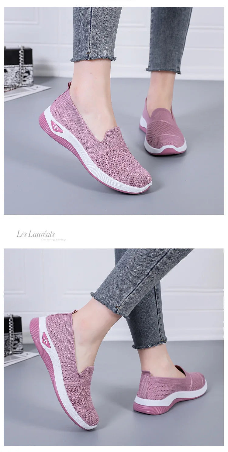 Women Work Shoes Comfortable for Work Spring Autumn Women Mesh Breathable Casual Slip on Platform Shoes Sneakers Women 36-41