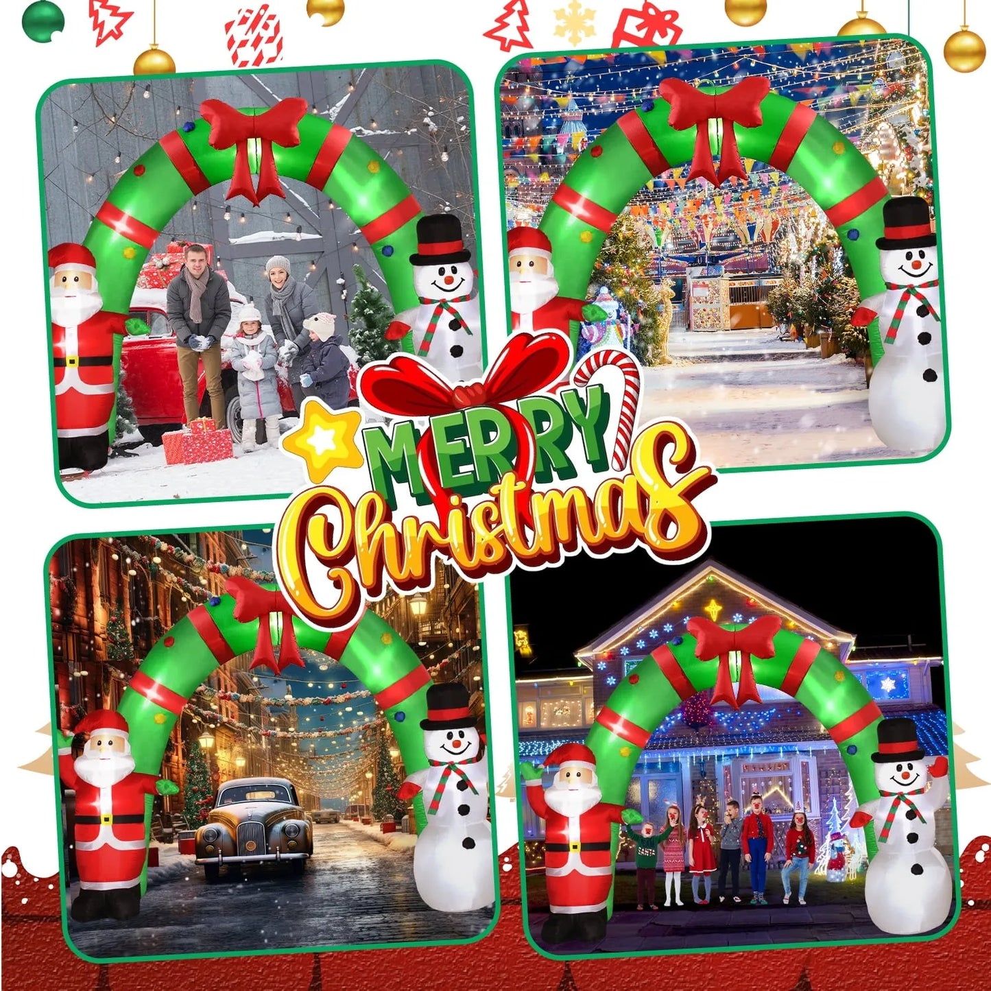 2024 New Christmas Courtyard Decoration Santa Claus Inflatable Mold Garden Decoration Holiday Decorations