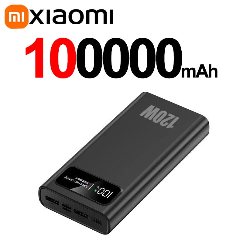 Xiaomi 200000mAh LED Digital Display Power Bank High Capacity 120W Super Fast Charging Portable External Battery For IPhone New