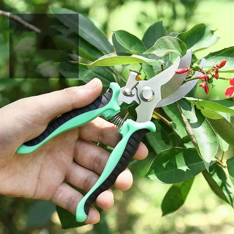 1Pcs Stainless Steel Pruning Shear Fruit-picking Scissors Labor Saving Gardening Plant Sharp Branch Pruners Protection