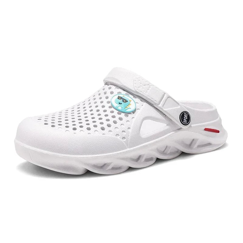 2025 summer waterproof and anti-slip men's and women's slippers, men's casual sandals, outdoor crocs, soft outdoor beach shoes
