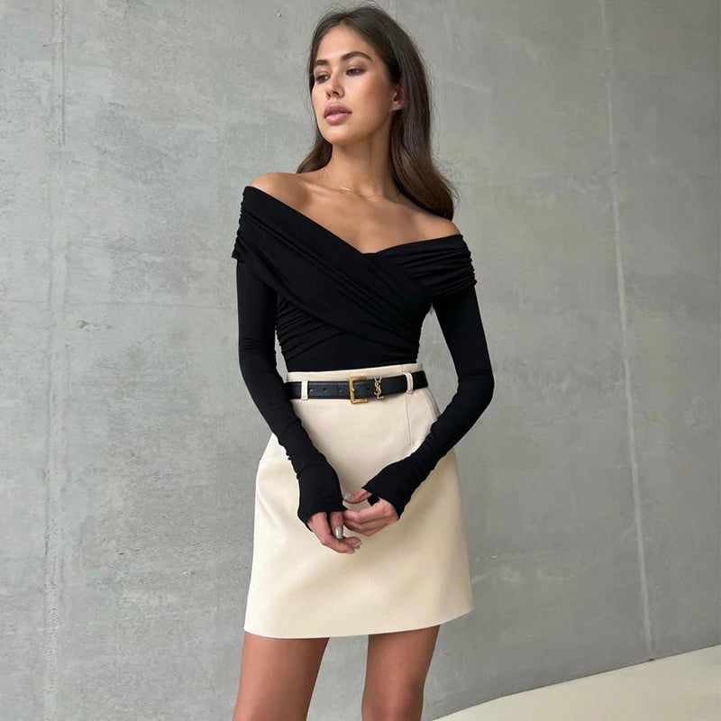 Women's Bodysuits Autumn New Black Sexy Backless Solid Corset Slim Fashion Crossed Bodysuits Long Sleeves Casual Knitted Rompers
