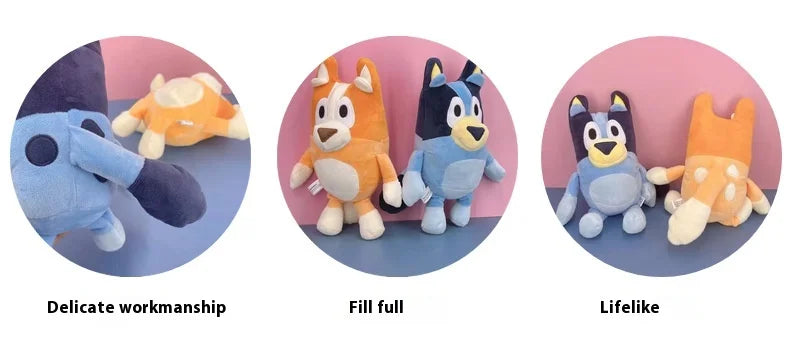 28cm Kawaii Anime Bluey Family Bingo Dog Music Figure Plush Toys Stuffed Animals Toy For Children Holiday Gifts