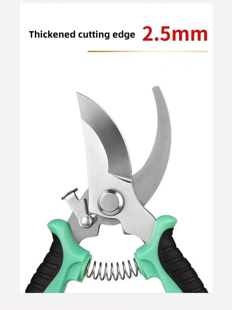 1Pcs Stainless Steel Pruning Shear Fruit-picking Scissors Labor Saving Gardening Plant Sharp Branch Pruners Protection