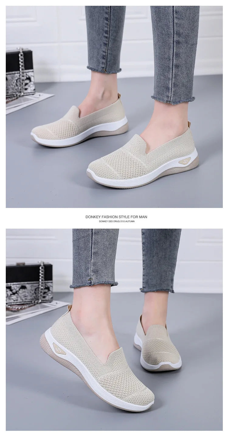 Women Work Shoes Comfortable for Work Spring Autumn Women Mesh Breathable Casual Slip on Platform Shoes Sneakers Women 36-41