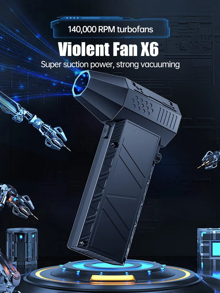 Xiaomi X6 Violent Fan 140000RPM Powerful Air Blower Vacuum Dust Cleaner TypeC Charging Strong Winds 53m/s Brushless Turbo Blower