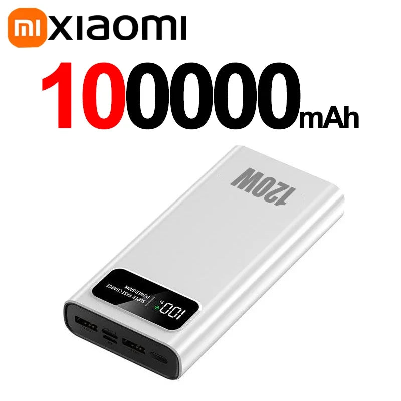 Xiaomi 200000mAh LED Digital Display Power Bank High Capacity 120W Super Fast Charging Portable External Battery For IPhone New