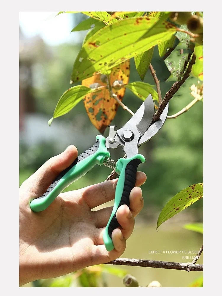 1Pcs Stainless Steel Pruning Shear Fruit-picking Scissors Labor Saving Gardening Plant Sharp Branch Pruners Protection