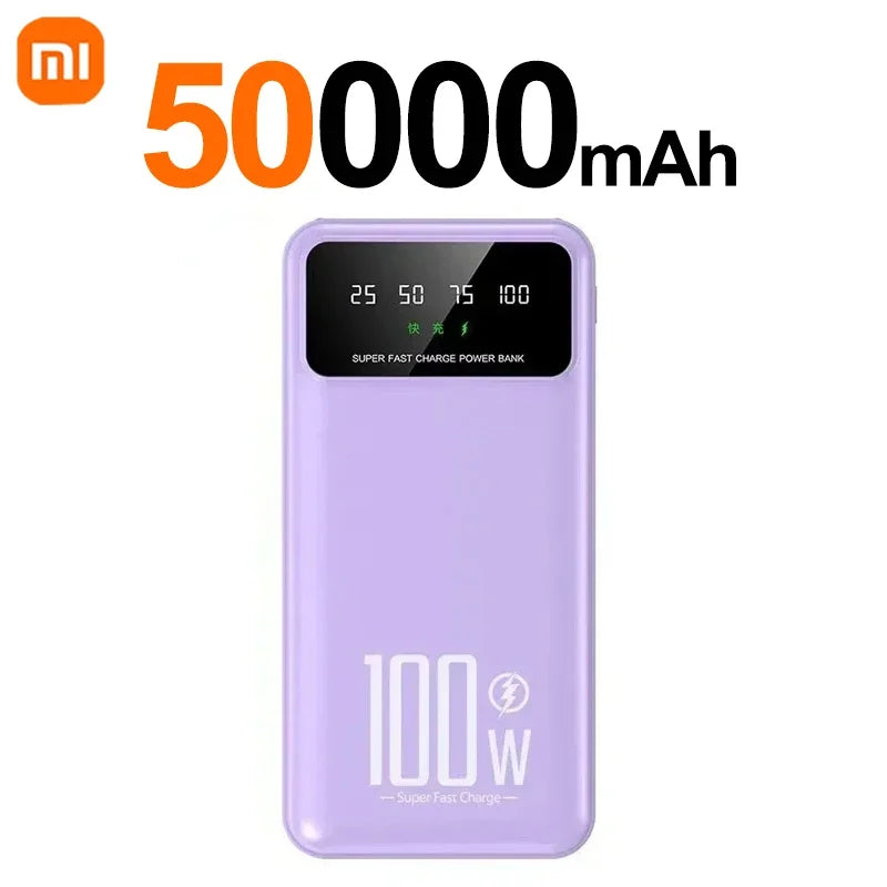 Xiaomi PowerBank 50000mAh High Capacity 100W Fast Charging Portable Charger emergercy Battery supply Powerbank for iPhone Huawei