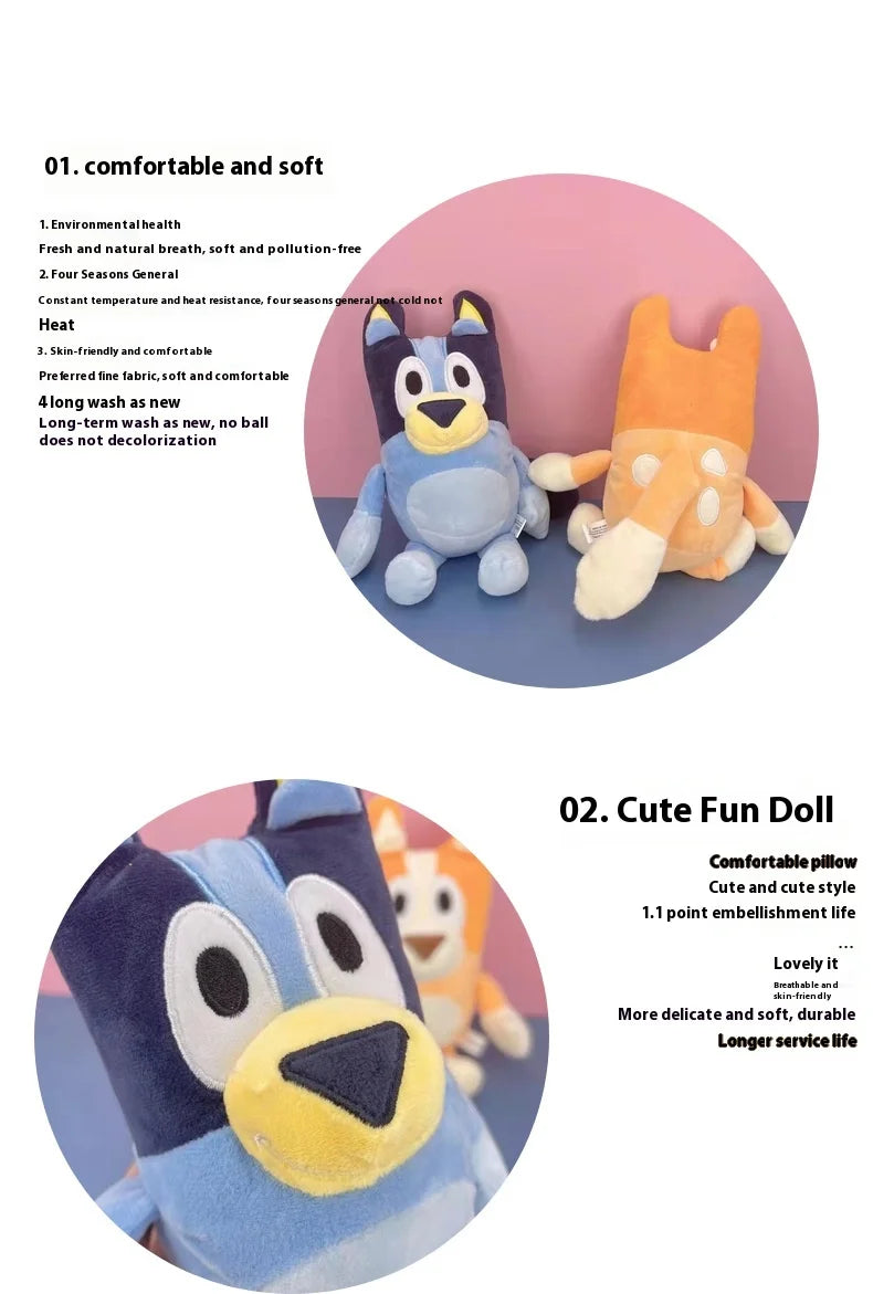 28cm Kawaii Anime Bluey Family Bingo Dog Music Figure Plush Toys Stuffed Animals Toy For Children Holiday Gifts