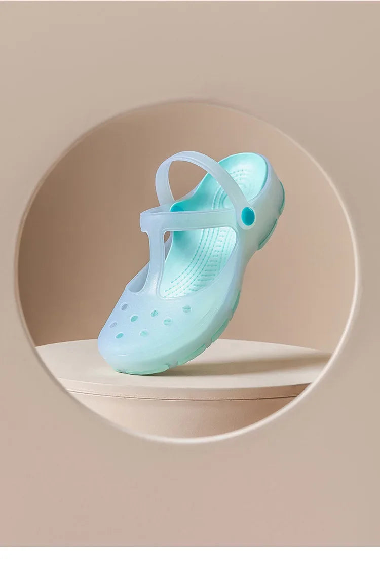 2025 Summer Hot Sale Women's Sandals Non Slip Soft Soled Jelly Daily Slip-on Clogs Casual Shoes Fashion Printing Beach Slippers