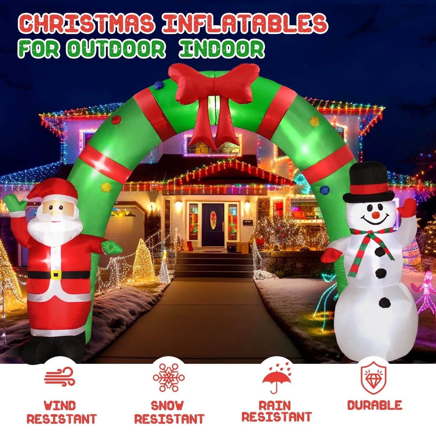 2024 New Christmas Courtyard Decoration Santa Claus Inflatable Mold Garden Decoration Holiday Decorations