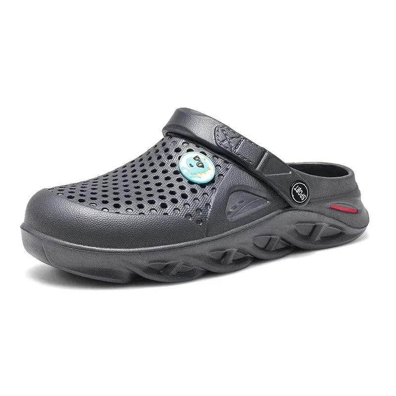 2025 summer waterproof and anti-slip men's and women's slippers, men's casual sandals, outdoor crocs, soft outdoor beach shoes