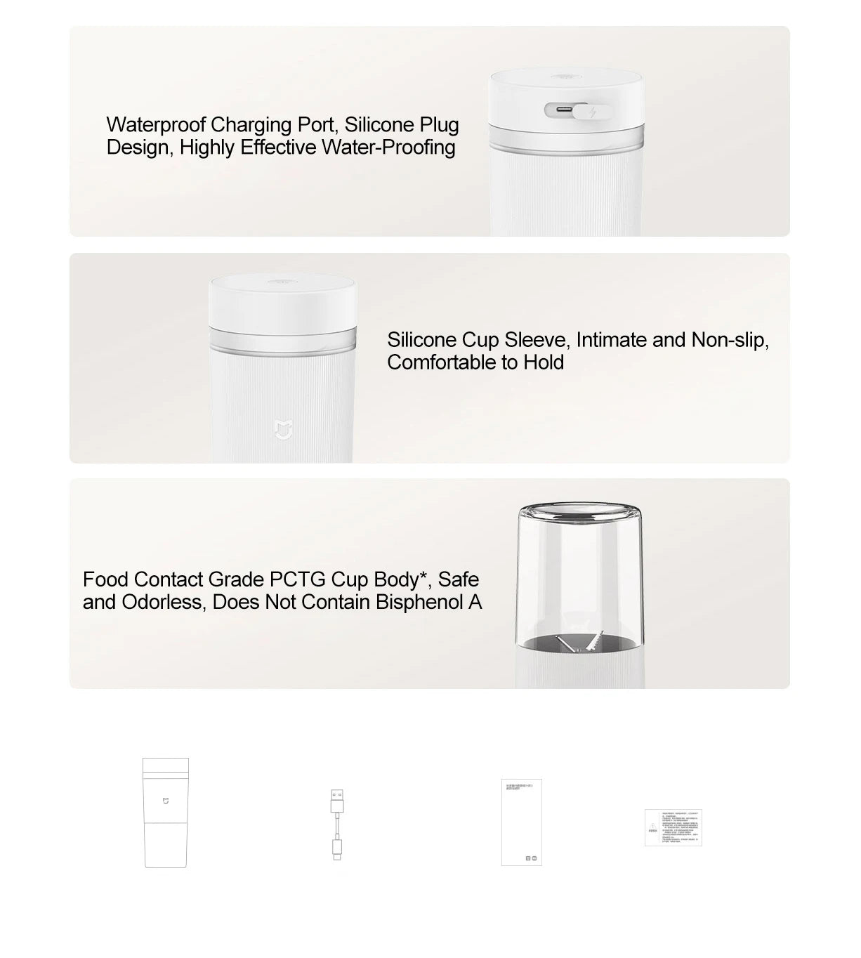 XIAOMI MIJIA Portable Juicer Cup 2 Electric Fruit Blender Machine Orange Juicer Kitchen Food Processor Make Juice Extractor Home