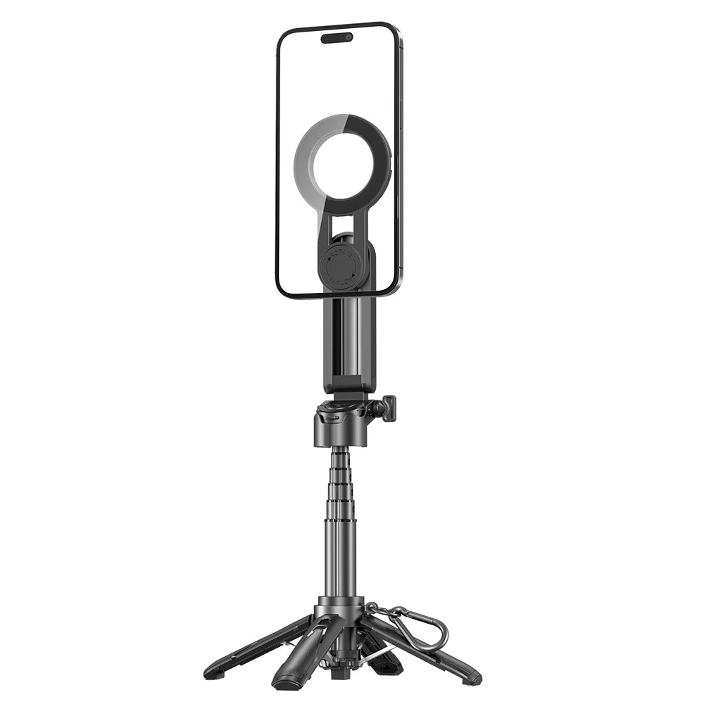 2026 Magnetic Selfie Stick Phone Tripod w Remote Extend Cell Phone Tripod Stand For MagSafe iPhone 16 15 14 13 12 XIAOMI SAMSUNG