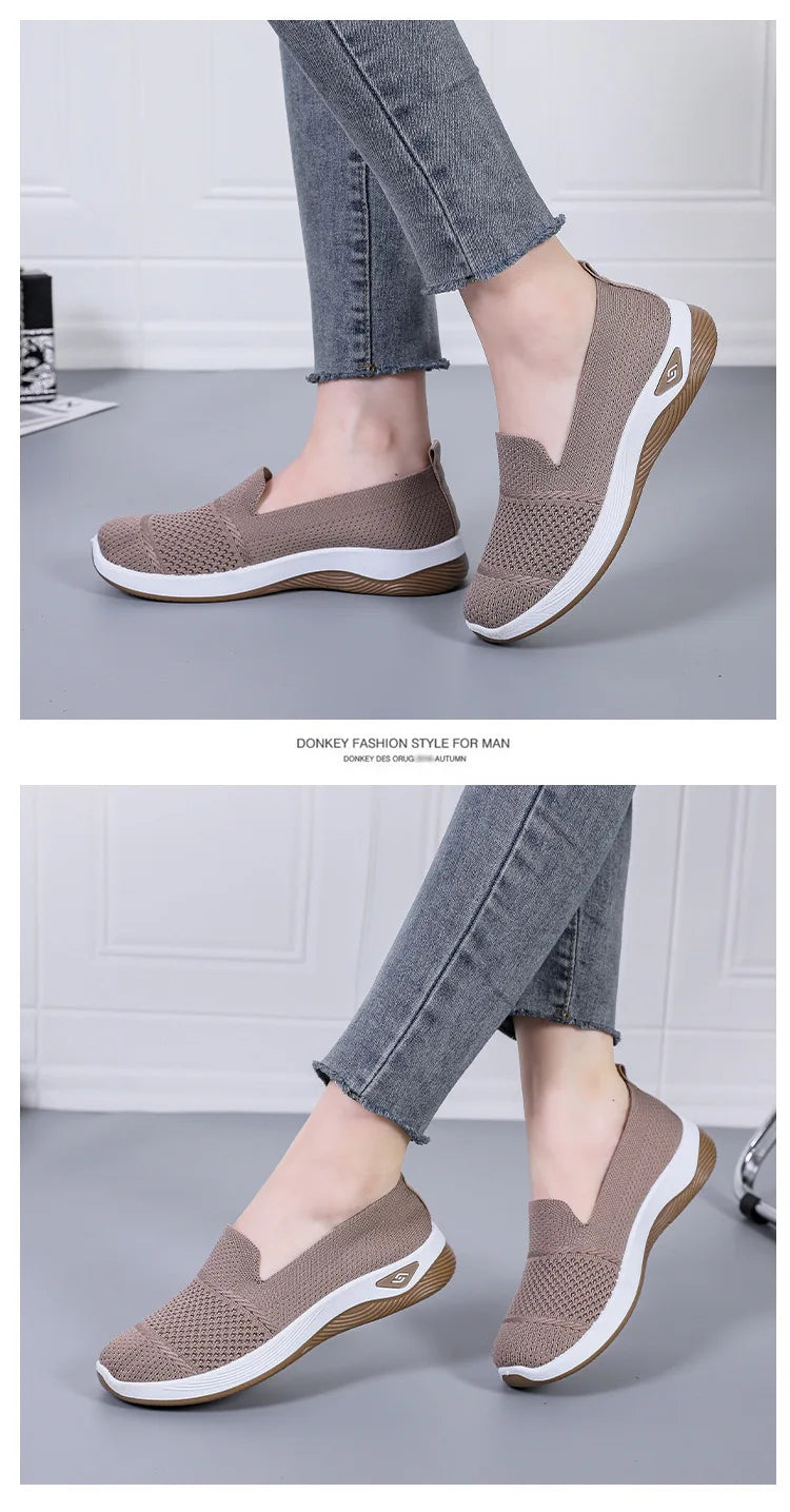 Women Work Shoes Comfortable for Work Spring Autumn Women Mesh Breathable Casual Slip on Platform Shoes Sneakers Women 36-41