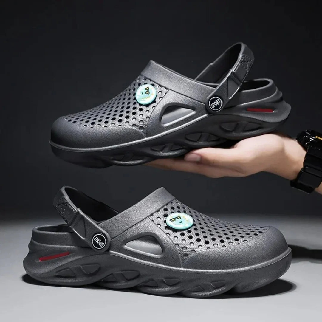 2025 summer waterproof and anti-slip men's and women's slippers, men's casual sandals, outdoor crocs, soft outdoor beach shoes