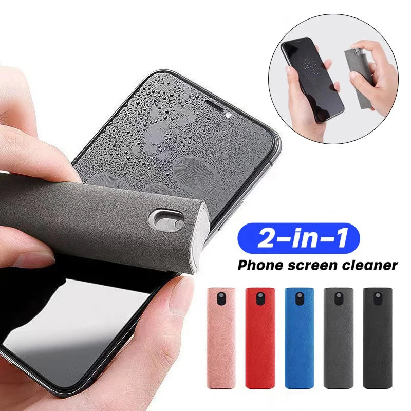 2In1 Mobile Phone Screen Cleaner Spray Bottle Set Computer PC Microfiber Cloth Wipe for iPhone iPad Macbook Screen Cleaning Tool