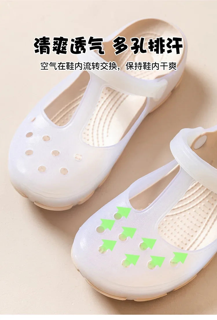 2025 Summer Hot Sale Women's Sandals Non Slip Soft Soled Jelly Daily Slip-on Clogs Casual Shoes Fashion Printing Beach Slippers
