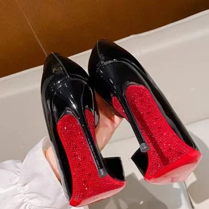 2025 New Hot Selling Solid Color Women's Single Shoes Pointed Toe Stiletto Heel Slip-on Party Banquet Fashion Women's Shoes
