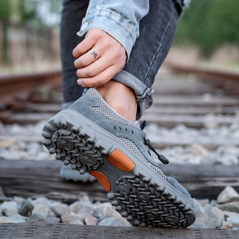 2025 Summer Safety Shoes Men Anti-puncture Work Sneakers With Steel Toe Cap Indestructible Shoes Breathable Male Shoes Anti-slip
